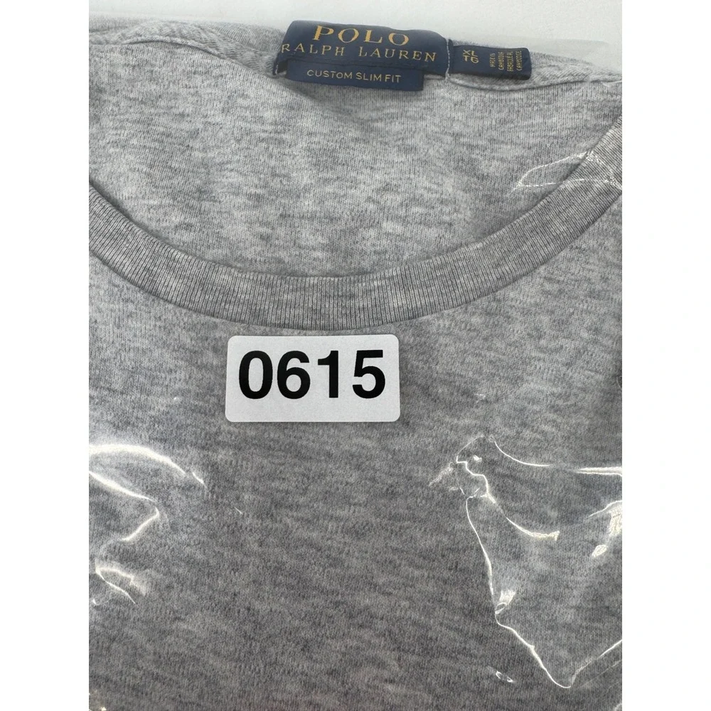 Polo Ralph Lauren Mens XL Custom Slim Fit T-Shirt Heather Gray Short Sleeve Pony